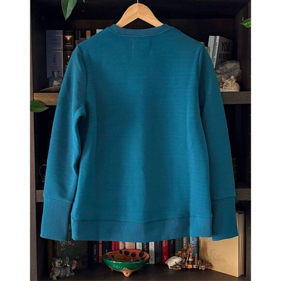 NWT Addison Bay Everyday Ribbed Crewneck In Blue Crush Size XS $168 MSRP - Picture 6 of 10